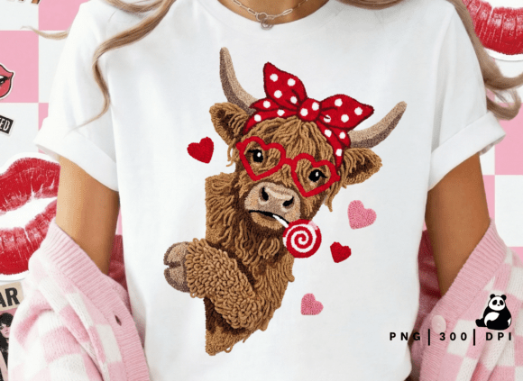 Download Valentine Highland Cow Png Faux Yarn Png - Premium Resources