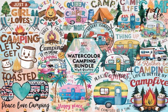Download Watercolor Camping Clipart PNG Graphics - Graphic Collection