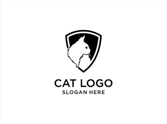 Download Cat Head in Shield Logo Design Template - Premium Resources