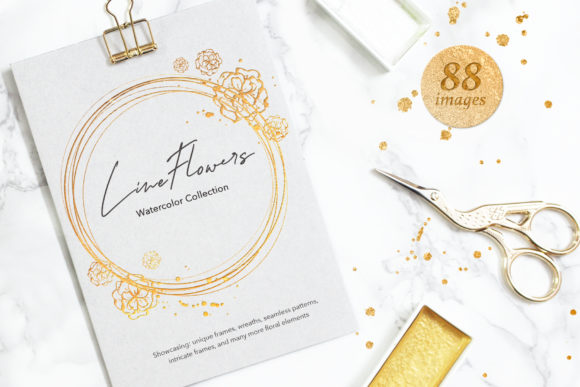 Download Little Line Flowers  Shimmer - Line flowers Collection